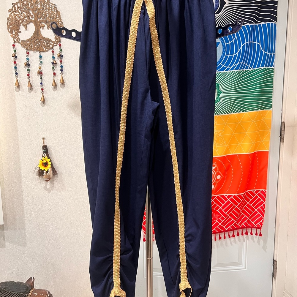 Navy Genie Pants with Gold Trim #Regal #Aladdin #Genie #Boho